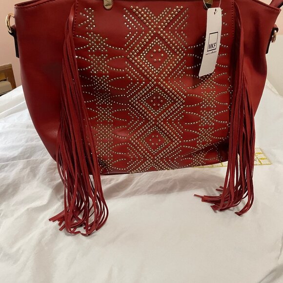 NWT MFK Womens L Satchel Bag Purse Western Fringe Concealed Carry Shoulder Strap - Picture 16 of 16